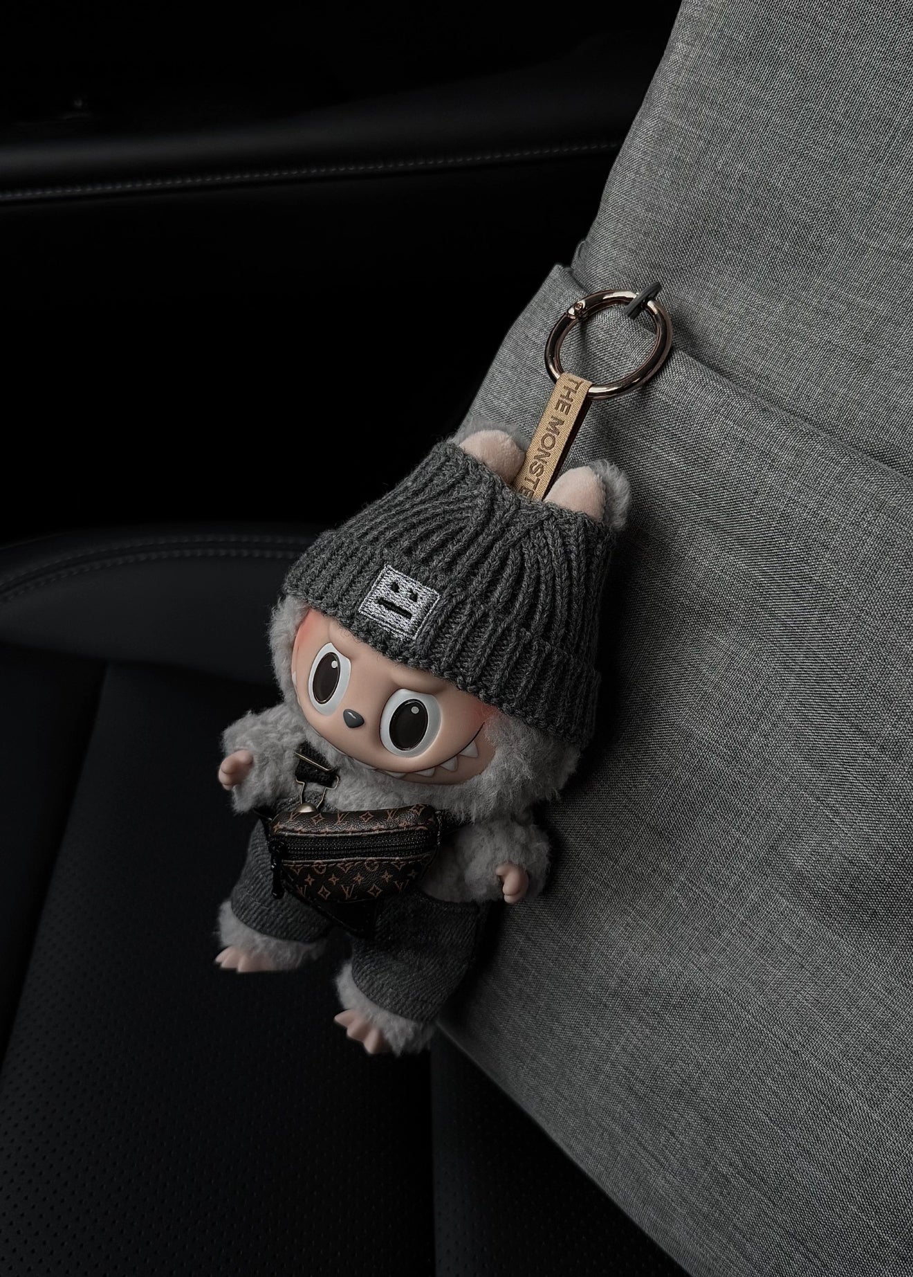 Labubu Gray Beanie Overall Collection